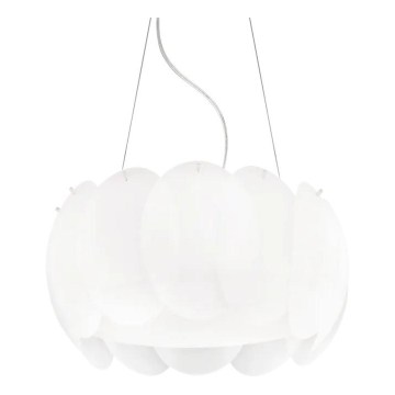 Ideal Lux - Pendel på wire OVALINO 5xE27/60W/230V Ø 44 cm hvid