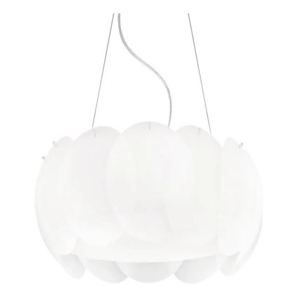 Ideal Lux - Pendel på wire OVALINO 5xE27/60W/230V Ø 44 cm hvid