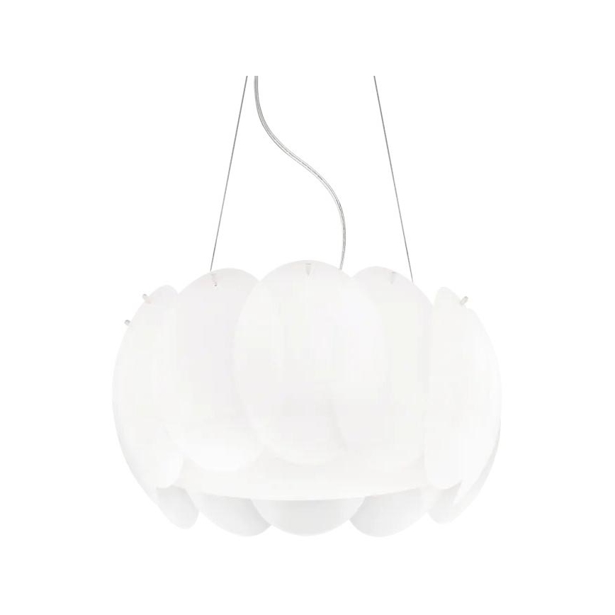 Ideal Lux - Pendel på wire OVALINO 5xE27/60W/230V Ø 44 cm hvid