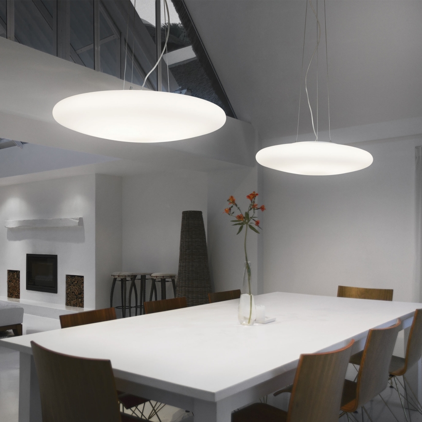 Ideal Lux - Pendel SMARTIES med wire, 5xE27/42W/230V, Ø 60 cm, hvid