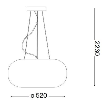 Ideal Lux - Pendel ULISSE 3xE27/60W/230V diameter 52 cm hvid