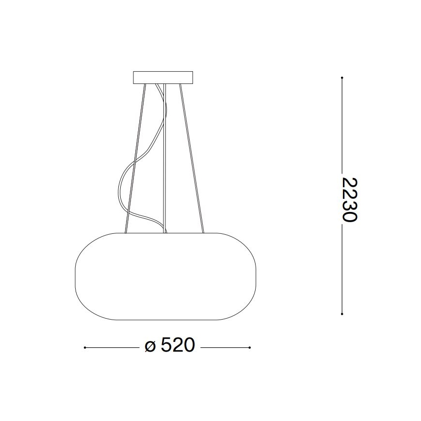 Ideal Lux - Pendel ULISSE 3xE27/60W/230V diameter 52 cm hvid