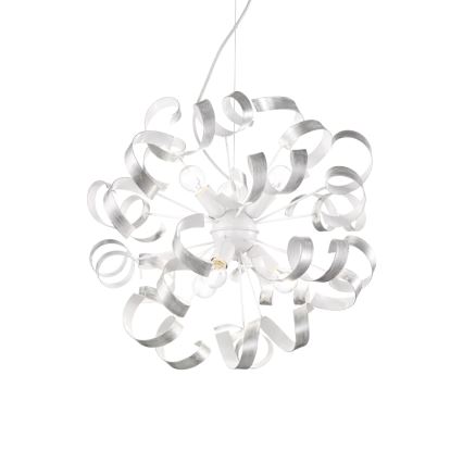 Ideal Lux - Pendel VORTEX 6xE14/40W/230V diameter 53 cm sølvfarvet/patina