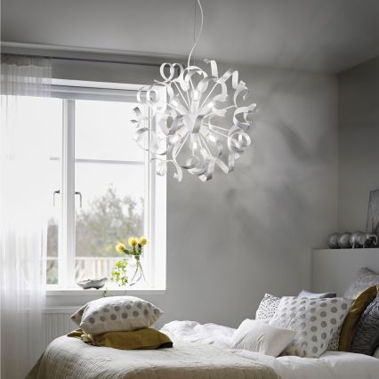 Ideal Lux - Pendel VORTEX 6xE14/40W/230V diameter 53 cm sølvfarvet/patina