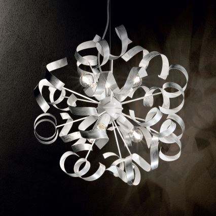 Ideal Lux - Pendel VORTEX 6xE14/40W/230V diameter 53 cm sølvfarvet/patina