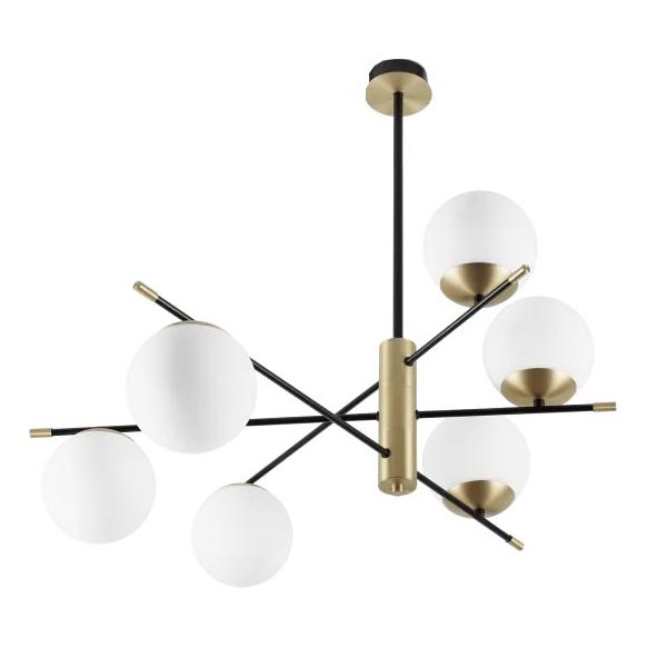 Ideal Lux - Pendellampe GOURMET 6xE14/28W/230V diameter 100 cm guldfarvet