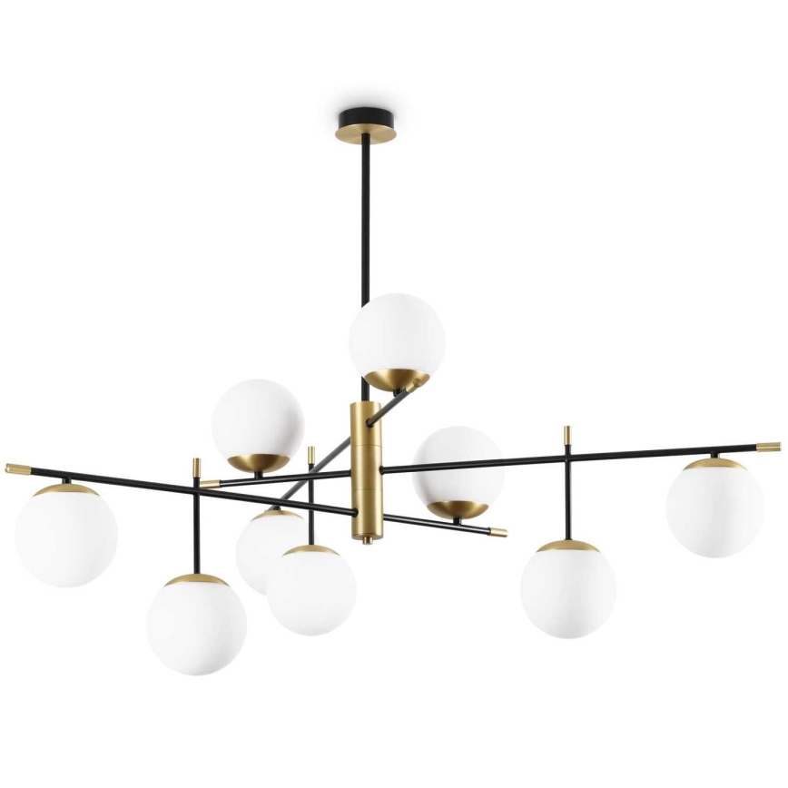 Ideal Lux - Pendellampe GOURMET 9xE14/28W/230V diameter 131,5 cm guldfarvet