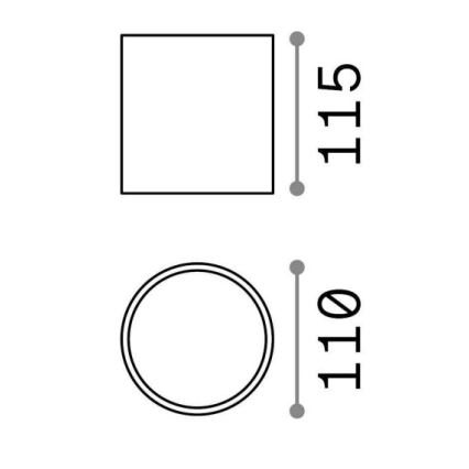 Ideal Lux - Spotlampe til badeværelse GUN 1xGU10/28W/230V IP44 sort