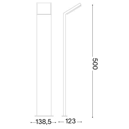 Ideal Lux - udendørs LED-lampe STYLE LED/8,5W/230V 3000K 50 cm CRI 90 IP54 brun