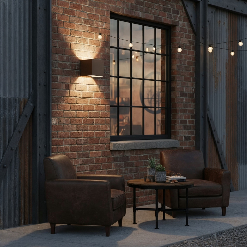 Ideal Lux - Udendørs LED væglampe ATOM LED/12W/230V CRI 90 IP54 brun