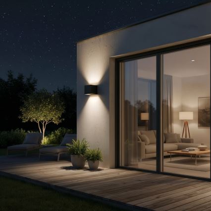 Ideal Lux - Udendørs LED væglampe ATOM LED/12W/230V CRI 90 IP54 sort