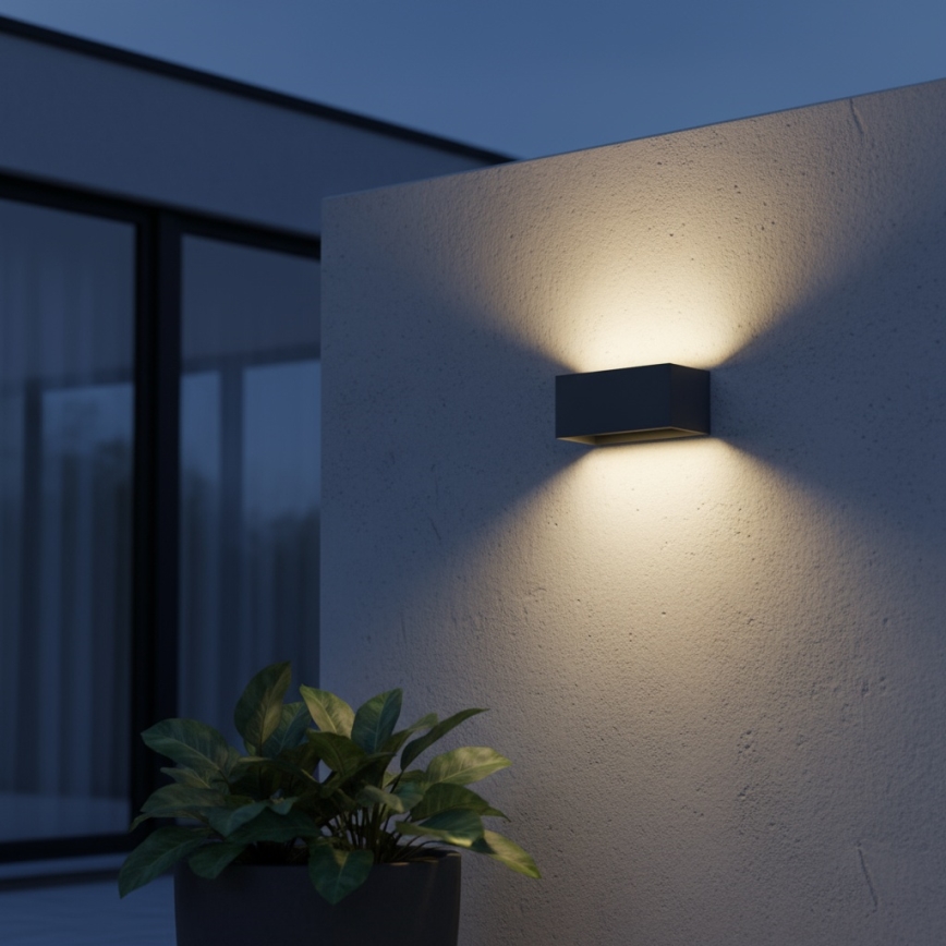 Ideal Lux - Udendørs LED væglampe ATOM LED/25W/230V CRI 90 IP54 antracit