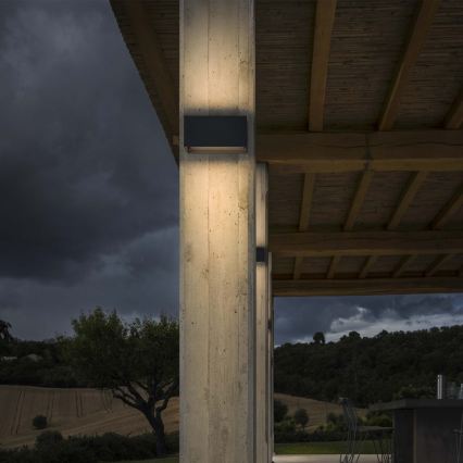 Ideal Lux - Udendørs LED væglampe ATOM LED/25W/230V CRI 90 IP54 antracit