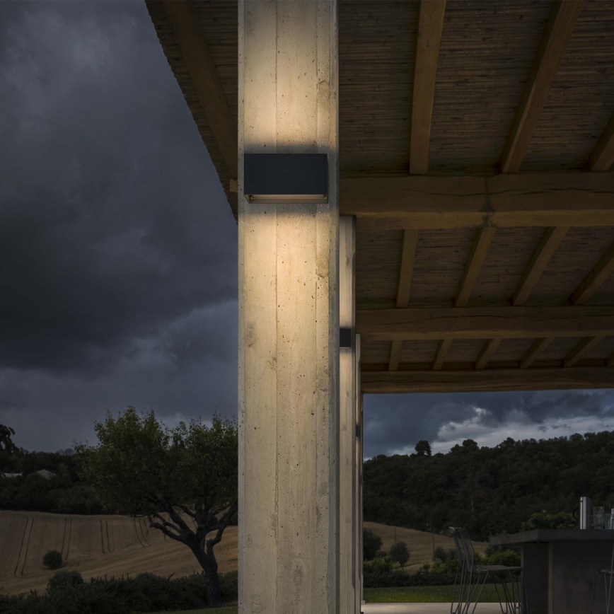 Ideal Lux - Udendørs LED væglampe ATOM LED/25W/230V CRI 90 IP54 antracit