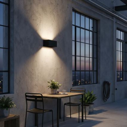 Ideal Lux - Udendørs LED væglampe ATOM LED/25W/230V CRI 90 IP54 sort