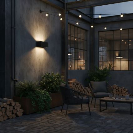 Ideal Lux - Udendørs LED væglampe ATOM LED/25W/230V CRI 90 IP54 sort