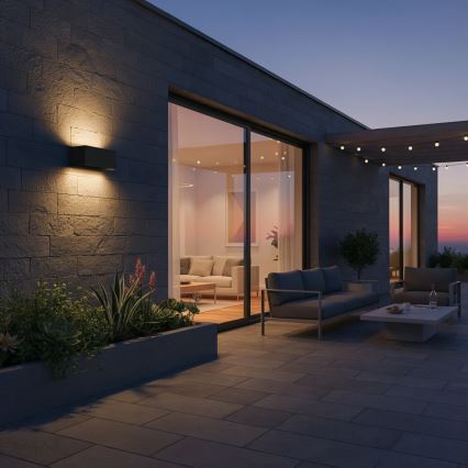 Ideal Lux - Udendørs LED væglampe ATOM LED/25W/230V CRI 90 IP54 sort