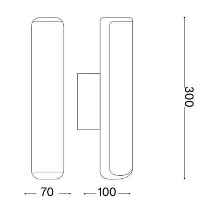 Ideal Lux - Udendørs LED væglampe ETERE LED/9,5W/230V 3000K CRI 90 IP44 antracit