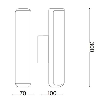 Ideal Lux - Udendørs LED væglampe ETERE LED/9,5W/230V 3000K CRI 90 IP44 sort