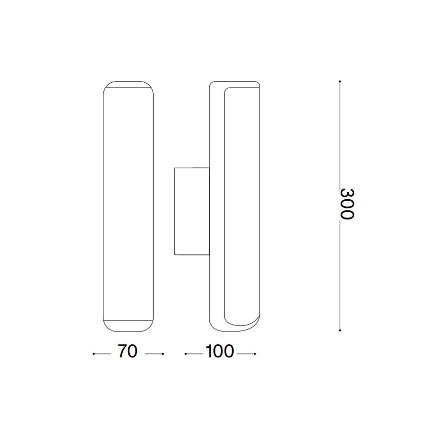Ideal Lux - Udendørs LED væglampe ETERE LED/9,5W/230V 3000K CRI 90 IP44 sort