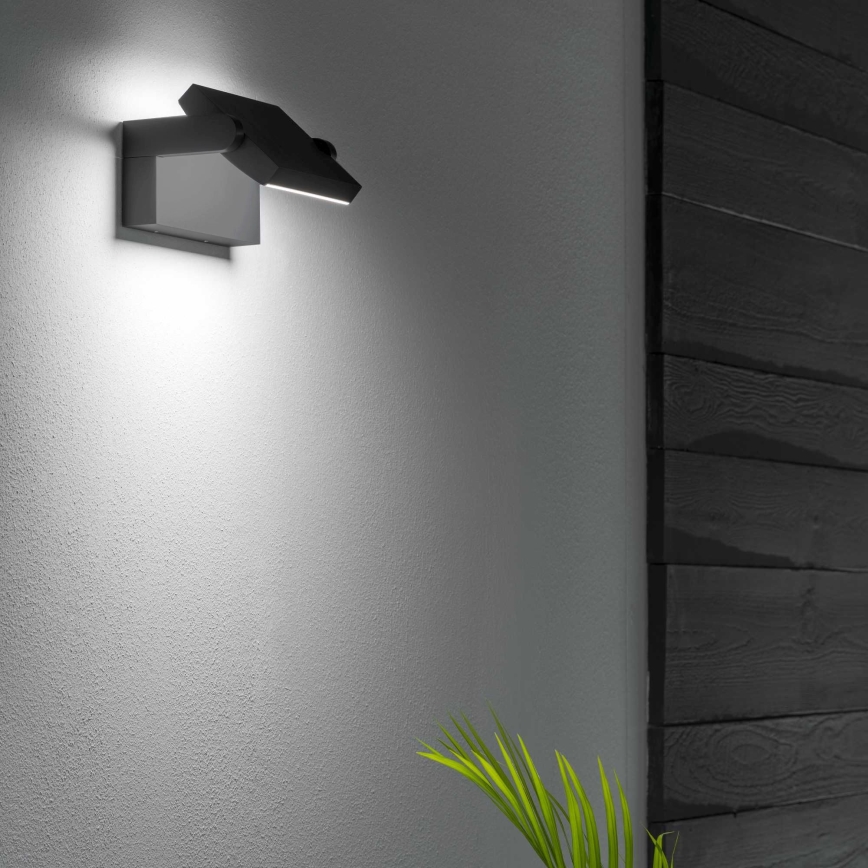 Ideal Lux - Udendørs LED væglampe SWIPE LED/21W/230V CRI 90 IP54 antracit