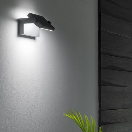 Ideal Lux - Udendørs LED væglampe SWIPE LED/21W/230V CRI 90 IP54 antracit