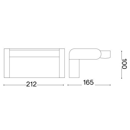 Ideal Lux - Udendørs LED væglampe SWIPE LED/21W/230V CRI 90 IP54 antracit