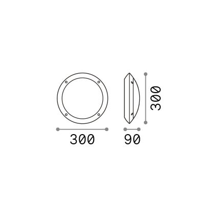 Ideal Lux - Udendørs loftslys 1xE27/23W/230V IP66