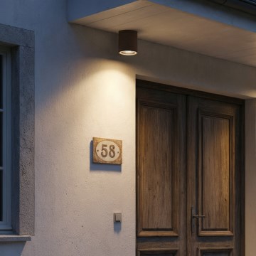 Ideal Lux - Udendørs spotlampe GUN 1xGU10/28W/230V Ø 11 cm IP55 brun