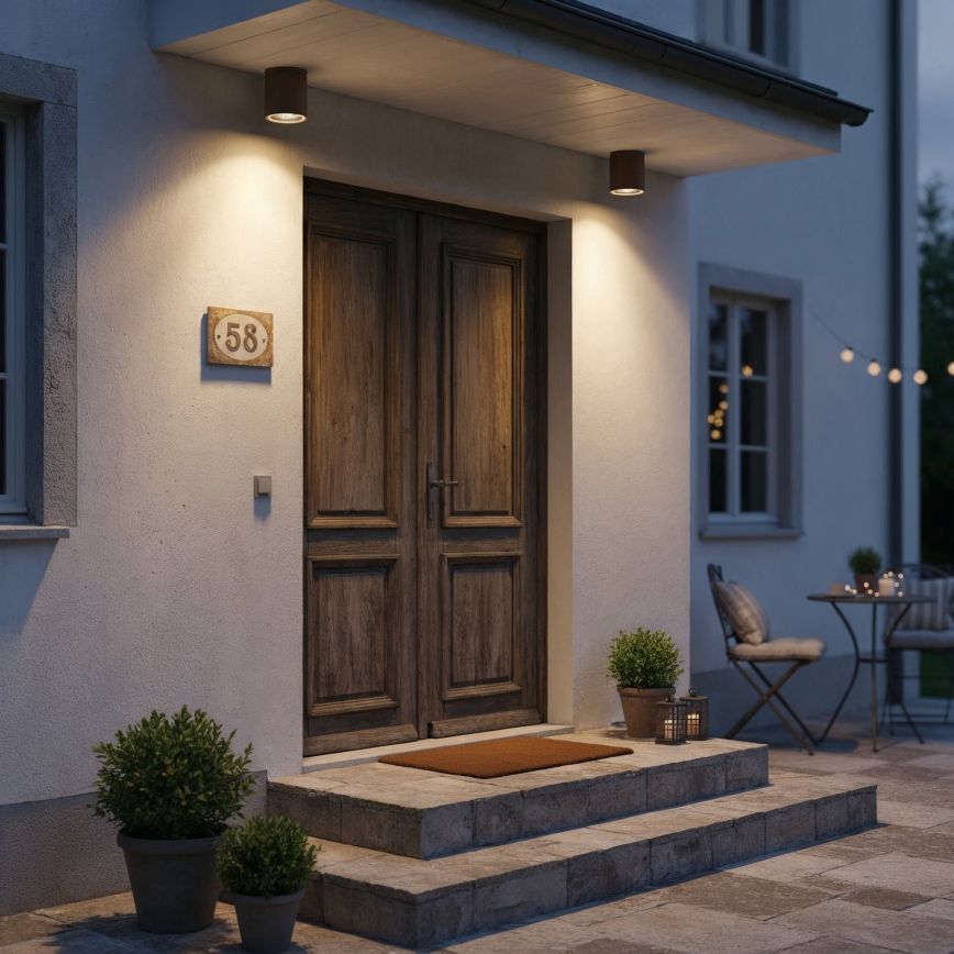 Ideal Lux - Udendørs spotlampe GUN 1xGU10/28W/230V Ø 11 cm IP55 brun