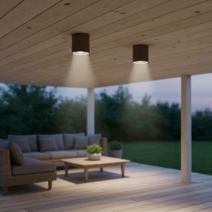 Ideal Lux - Udendørs spotlampe GUN 1xGU10/28W/230V Ø 11 cm IP55 brun