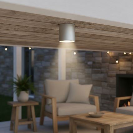 Ideal Lux - Udendørs spotlampe GUN 1xGU10/28W/230V Ø 11 cm IP55 grå