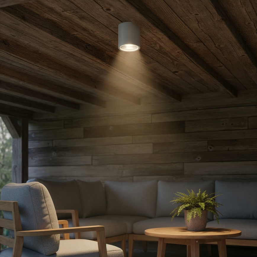 Ideal Lux - Udendørs spotlampe GUN 1xGU10/28W/230V Ø 11 cm IP55 grå