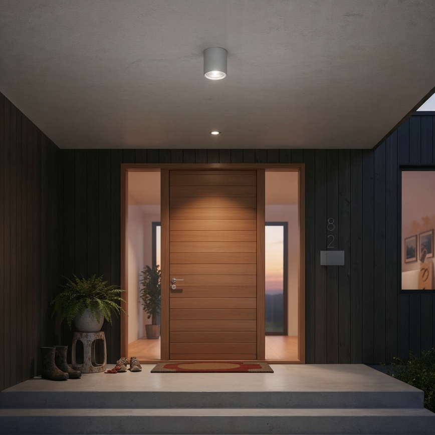 Ideal Lux - Udendørs spotlampe GUN 1xGU10/28W/230V Ø 11 cm IP55 grå