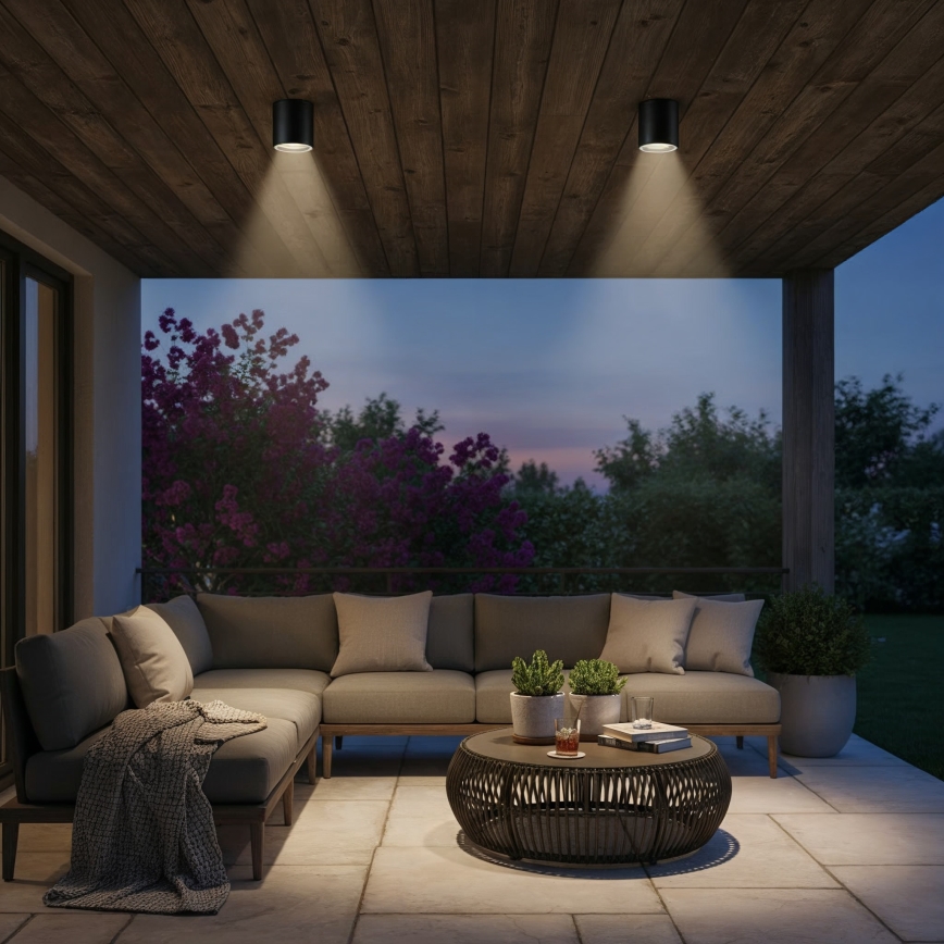 Ideal Lux - Udendørs spotlampe GUN 1xGU10/28W/230V Ø 11 cm IP55 sort