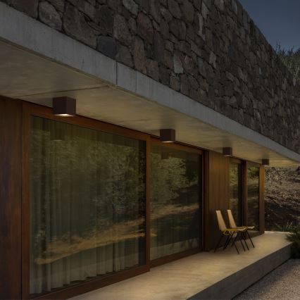 Ideal Lux - Udendørs spotlampe TECHO 1xGU10/20W/230V 15x15 cm IP54 brun