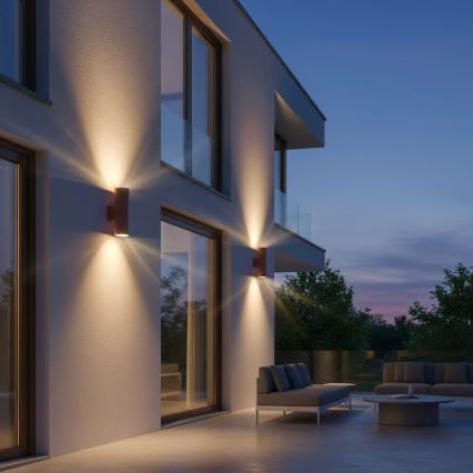 Ideal Lux - Udendørs vægarmatur GUN 1xGU10/35W/230V 21 cm IP44 brun