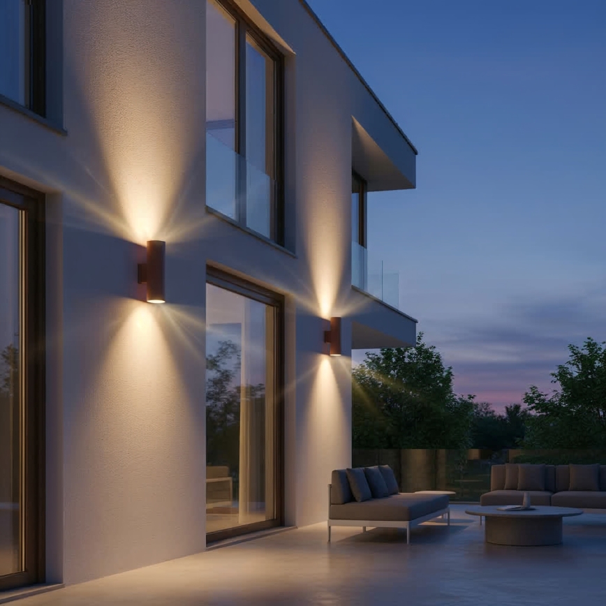 Ideal Lux - Udendørs vægarmatur GUN 1xGU10/35W/230V 21 cm IP44 brun