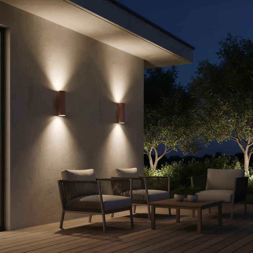 Ideal Lux - Udendørs vægarmatur GUN 1xGU10/35W/230V 21 cm IP44 brun