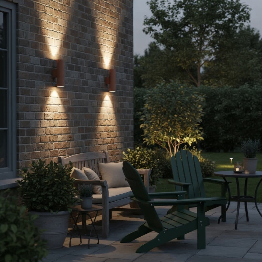 Ideal Lux - Udendørs vægarmatur GUN 1xGU10/35W/230V 21 cm IP44 brun