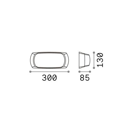 Ideal Lux - Udendørs væglampe 1xE27/23W/230V sort IP66