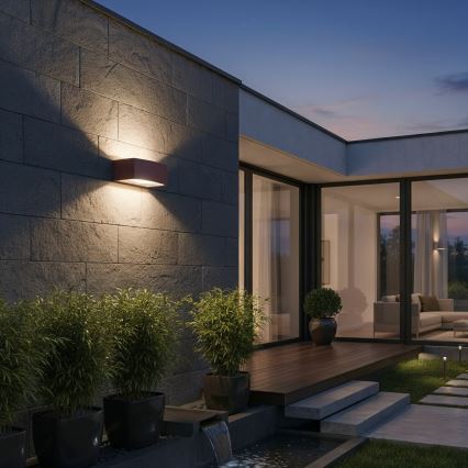 Ideal Lux - Udendørs væglampe ANDROMEDA 1xE27/60W/230V IP55 brun