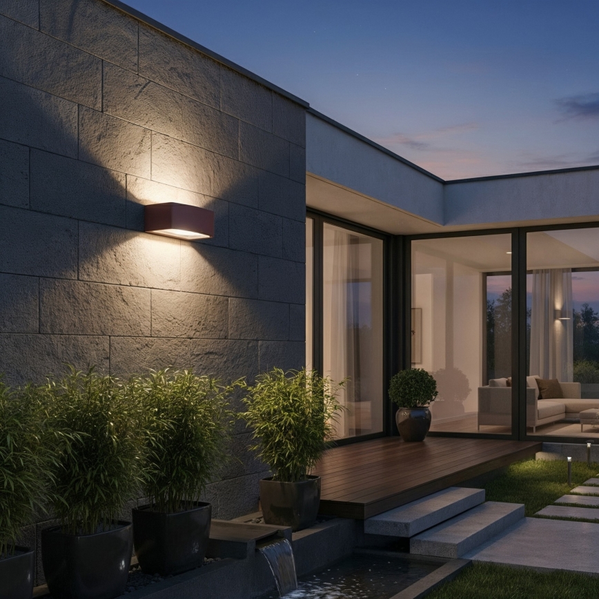 Ideal Lux - Udendørs væglampe ANDROMEDA 1xE27/60W/230V IP55 brun