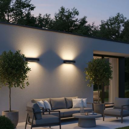 Ideal Lux - Udendørs væglampe ANDROMEDA 2xE27/60W/230V IP55 antracit