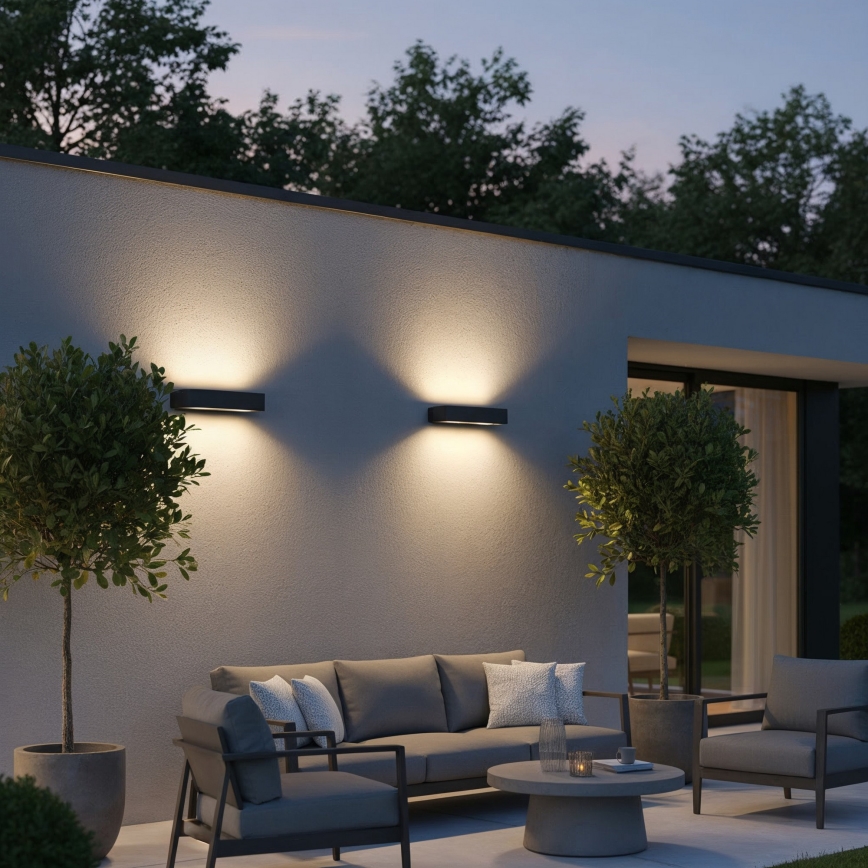 Ideal Lux - Udendørs væglampe ANDROMEDA 2xE27/60W/230V IP55 antracit