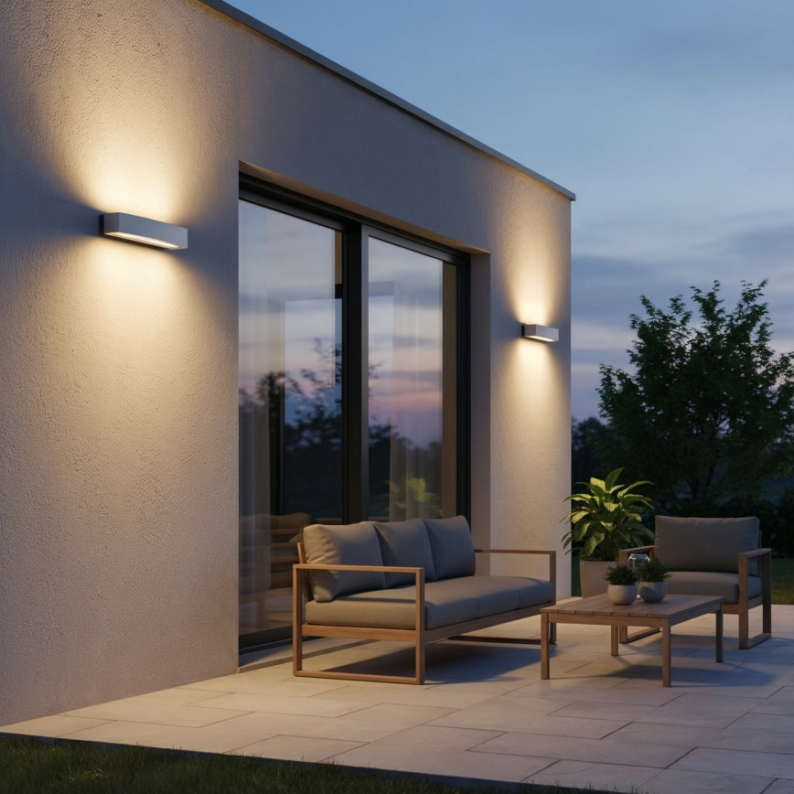 Ideal Lux - Udendørs væglampe ANDROMEDA 2xE27/60W/230V IP55 grå