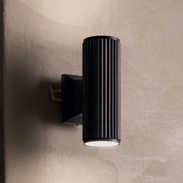 Ideal Lux - Udendørs væglampe BASE 2xGU10/28W/230V IP44 sort