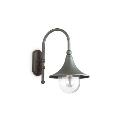 Ideal Lux - Udendørs væglampe CIMA 1xE27/52W/230V IP43 antracit