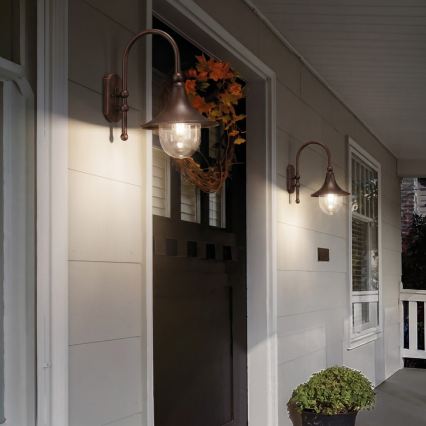 Ideal Lux - Udendørs væglampe CIMA 1xE27/52W/230V IP43 brun
