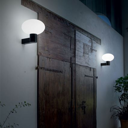 Ideal Lux - Udendørs væglampe CLIO 1xE27/42W/230V IP44 sort